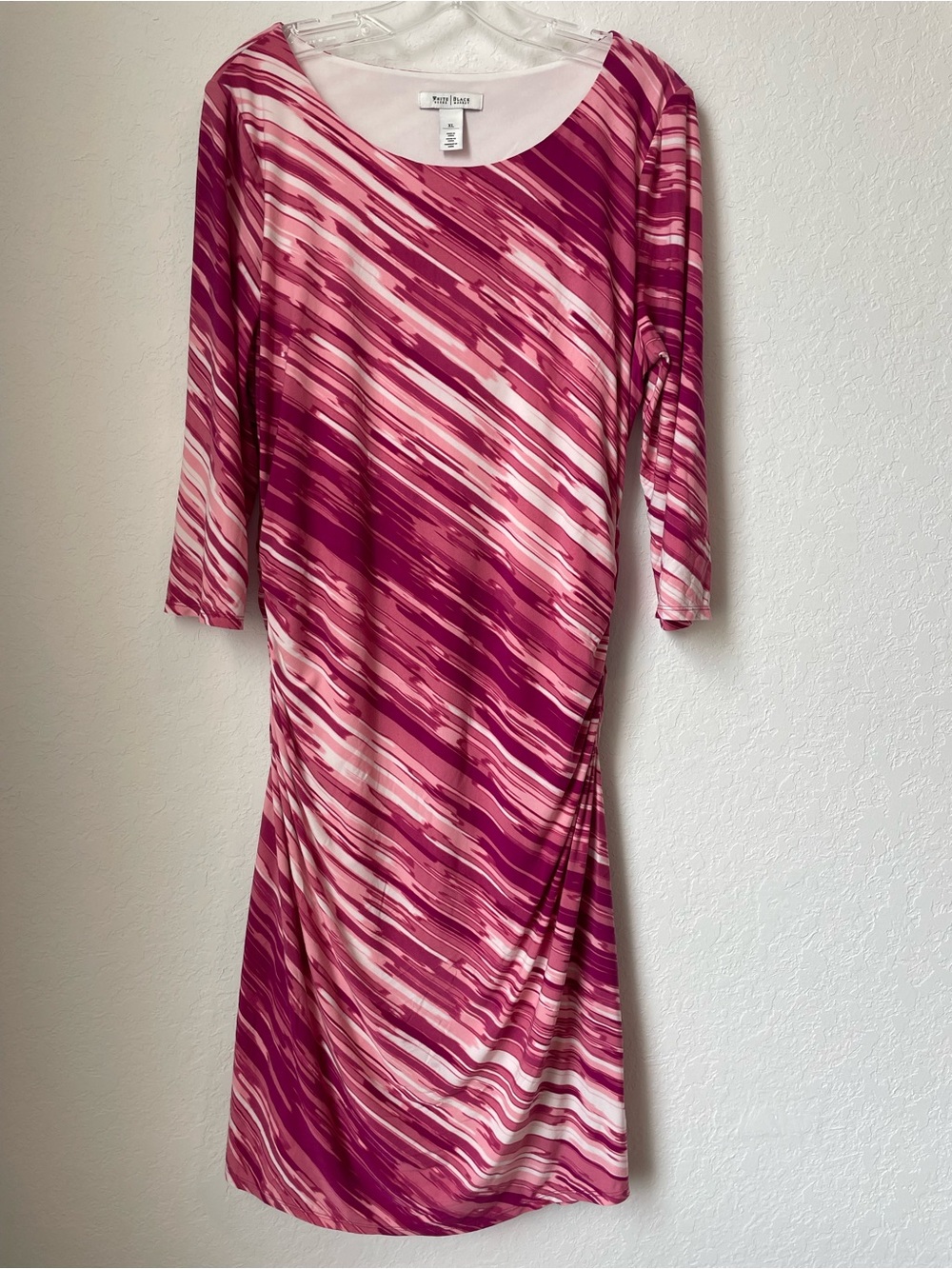 White House Black Market Pink and White Striped Dress